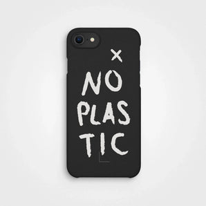 Växtbaserat mobilskal från A Good Company med print No Plastic