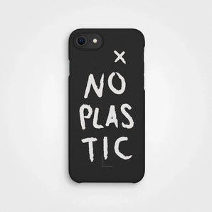 Växtbaserat mobilskal från A Good Company med print No Plastic